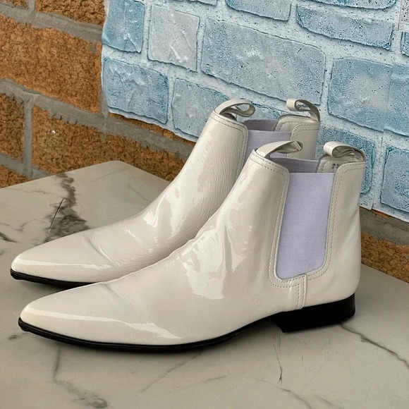 Comme des Garçons bone patent leather Chelsea Boots size 23/7 - Picture 4 of 17